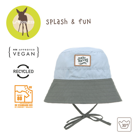 Lassig Kapelusz rybacki z filtrem UV80 Splash & Fun sky blue/deep olive, rozm. 50/51