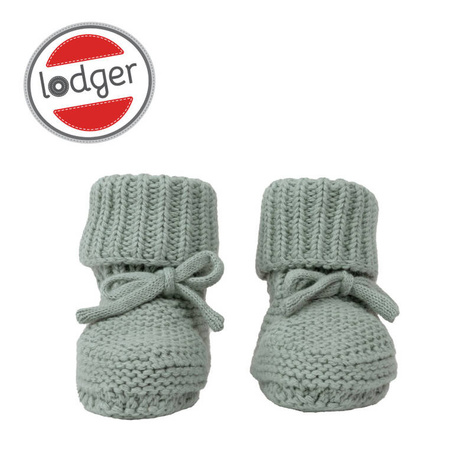 Lodger Buciki niechodki dziergane bawełniane miętowe Silk 0-6 m