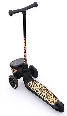 Scootandride Highwaykick 2 Lifestyle Hulajnoga Trójkołowa Balansowa z Zamykanym Schowkiem 2+ Leopard