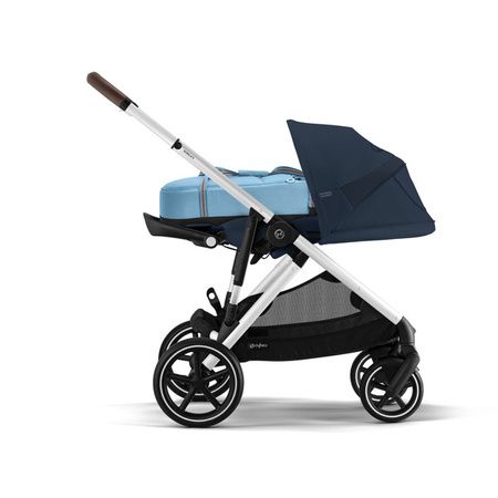 Cybex Gazelle S Wózek Spacerowy Bliźniaczy Rama Srebrna Ocean Blue