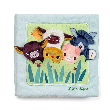 Lilliputiens Książeczka aktywizująca z mini-pacynkami Farma 12 m+