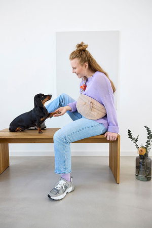 PALOPA Torebka nerka na smakołyki dla psa Emma teddy-fleece beige Edycja limitowana