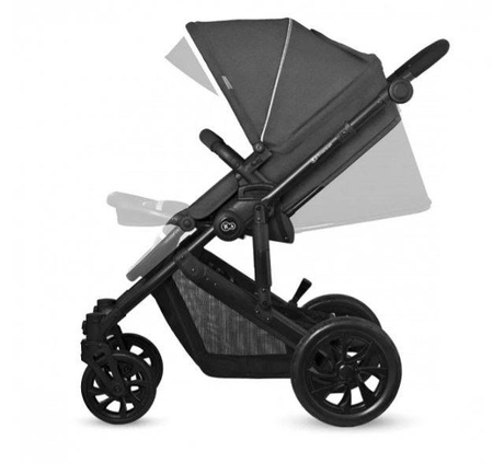 Kinderkraft Prime Lite Wózek Głeboko-spacerowy 3w1 Black Anthracite