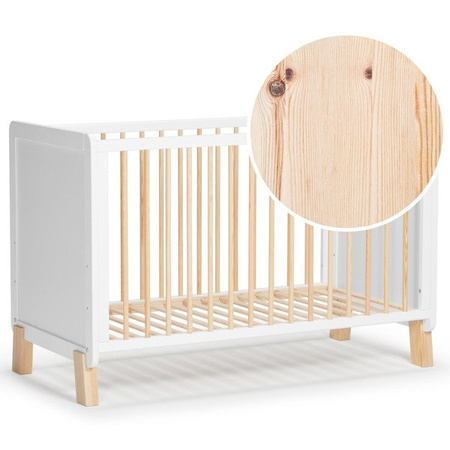 Kinderkraft Nico Łóżeczko Drewniane Barierka White oiled