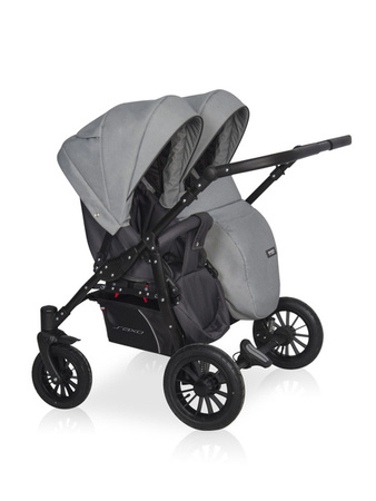 Riko Basic Saxo Wózek Bliźniaczy Głęboko-Spacerowy 02 Stone