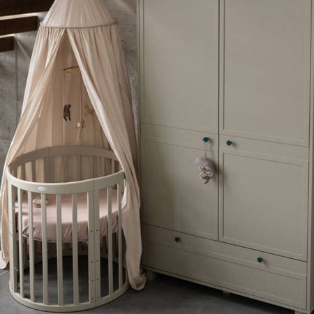 Waldin Łóżeczko Dziecięce Owalne 7w1 z Materacem Oliwkowe