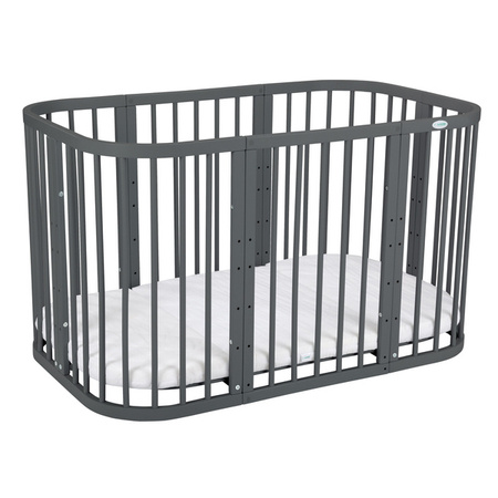 Waldin Łóżeczko Dziecięce 7w1 z Materacem Grafit