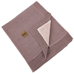 Eko Kocyk Dzianinowy z Podszyciem Futerkowym Liliowy