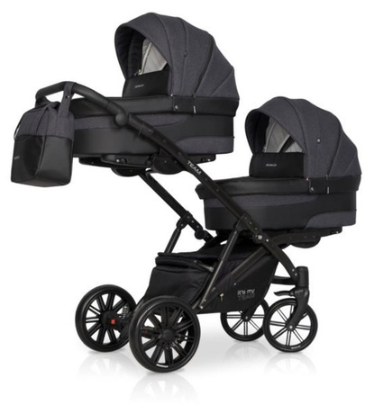 Riko Team Wózek Bliźniaczy Rok Po Roku Głęboko-Spacerowy Anthracite