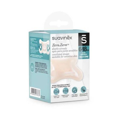 Suavinex Smoczek Fizjologiczny SX Pro Silikonowy 6-18 m Zero Zero