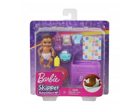 Barbie Lalka Dziecko + Akcesoria Zmiana Pieluszki GHV83 GHV86