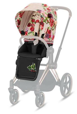 Cybex e-Priam 4.0 Rama ze Stelażem Siedziska + Tapicerka Wózek Spacerowy Spring Blossom Light