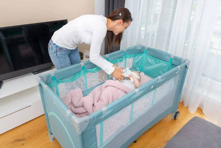 Caretero Łóżeczko Turystyczne Basic Plus Graphite