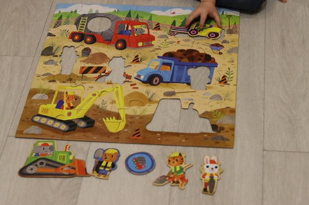 USZKODZONE OPAKOWANIE Mudpuppy Puzzle podłogowe Plac budowy z unikalnymi kształtami 25 elementów 2+