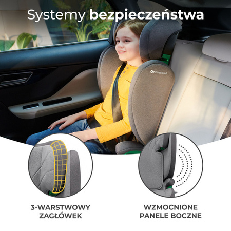 Kinderkraft Junior Fix 2 I-Size Fotelik Samochodowy 15-36kg 100-150cm Rocket Grey