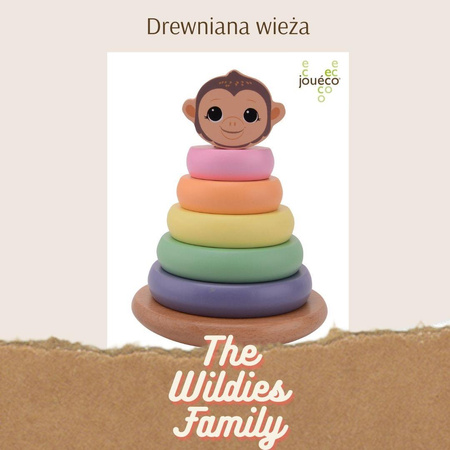 Joueco The Wildies Drewniana wieża małpka