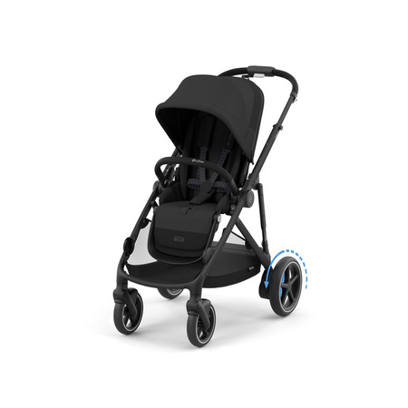 Cybex E-Gazelle S Wspomagany Wózek Głęboko-Spacerowy Rama Czarna Moon Black + Fotelik Cybex Cloud G I - Size Fotelik + Baza G + Adaptery