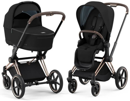 Cybex Priam 4.0 Wózek Głęboko-Spacerowy + Fotelik Samochodowy Cloud T 0-13kg Deep Black