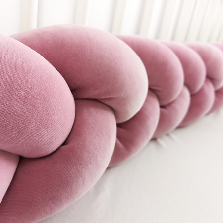 SenLove Ochraniacz do Łóżeczka Warkocz 400 cm Brudny Róż