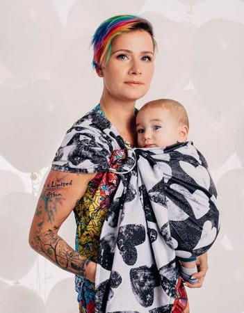 LennyLamb Żakardowa Chusta Kółkowa o Noszenia Dzieci Lovka Klasyczna r.S 100% Bawełna