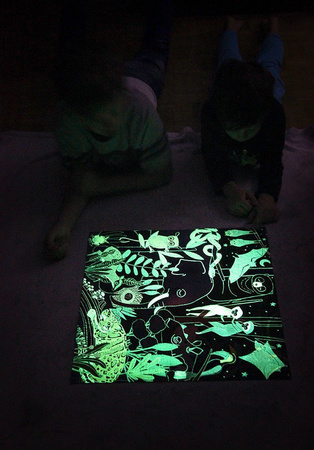 USZKODZONE OPAKOWANIE Mudpuppy Puzzle rodzinne świecące w ciemności Ocean 500 elementów 8+