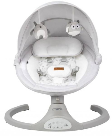 MoMi Lami Leżaczek Bujaczek Elektryczny z Pilotem Light Grey