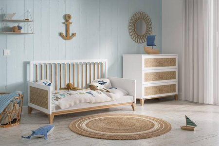 Theo Bebe Nami Wielofunkcyjne Łóżeczko Ratanowe 70x140cm Neige