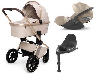 Muuvo Quick Boho Wózek Głęboko-Spacerowy + Cybex Cloud T i-Size Fotelik Samochodowy + Baza T