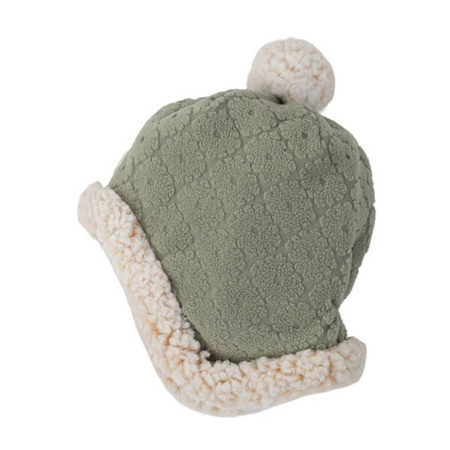 Lodger Fleece Dwuwarstwowa Zimowa Czapeczka z Polaru 6-12 msc Szałwiowa Elm