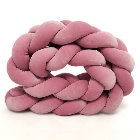 SenLove Ochraniacz do Łóżeczka Warkocz 250 cm Brudny Róż