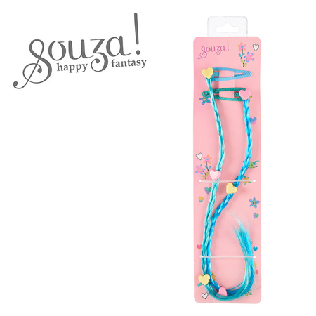 Souza! Spinki do włosów doczepiane warkoczyki serduszka niebieskie Ulla 2 szt.