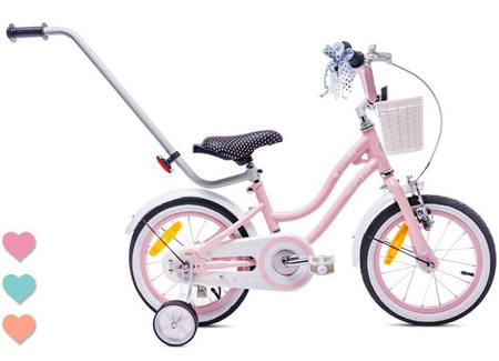 Sun Baby Heart Bike Rowerek z Bocznymi Kółkami 14 Cali Różowy