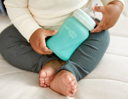 Everyday Baby, Szklana butelka ze smoczkiem S, 150 ml Miętowy