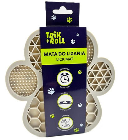 Trik&Roll Mata do Lizania dla Psów z Przyssawkami 18x22cm Beżowa