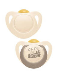 Nuk For Nature Smoczek Uspokajajacy Lateksowy 2 szt pudełko bezowy