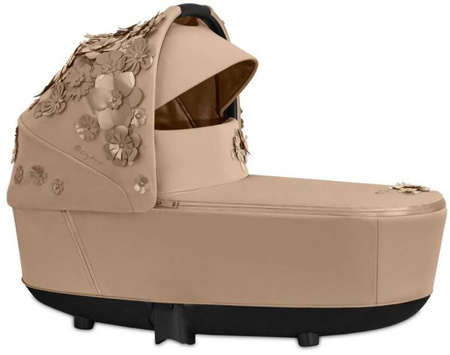 Cybex e-Priam 3.0 Rama ze Stelażem Siedziska + Gondola Wózek Głęboki Nude Beige Simply Flowers