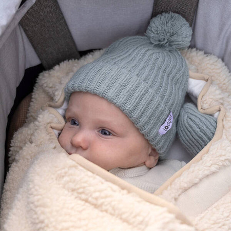 Lodger Czapeczka z Wełny Merino 100% 3-6 msc Miętowa Silk