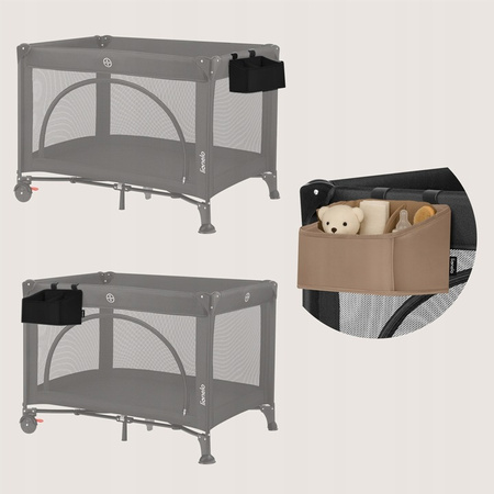 Lionelo Sidepocket Small Organizer na łóżeczko wiszący przybornik Black