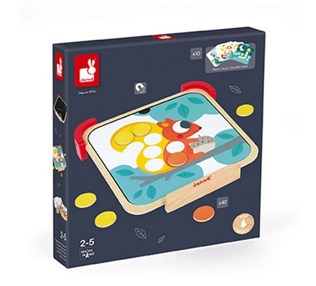 Janod Układanka drewniana magnetyczna z tablicą Uczę się kolorów