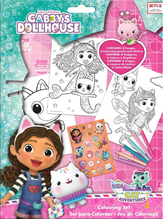 Kids Euroswan Zestaw kreatywny, kolorowanka, naklejki, kredki - Koci Domek Gabi