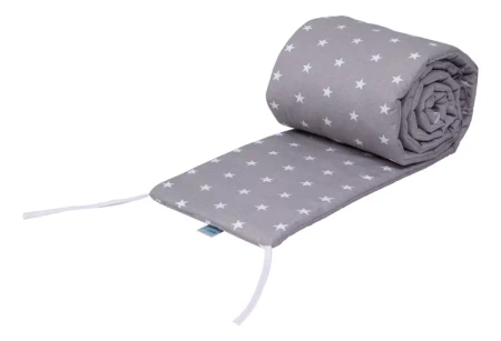 Waldin Wyposażenie do Łóżeczka 7w1 Szare / Białe Gwiazdki