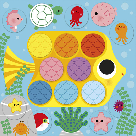 Janod Multizestaw kreatywny 2-latka My arts & crafts Okrągłe naklejki Wokół stawu 2+