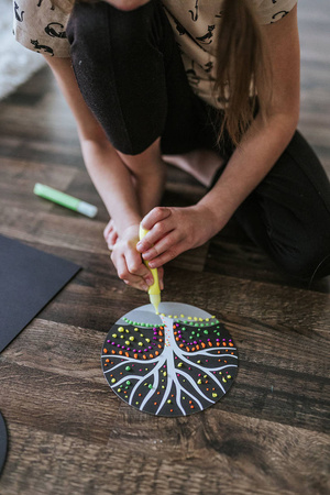 Janod Zestaw kreatywny Malowanie kropkami Dots painting I love creativity 8+