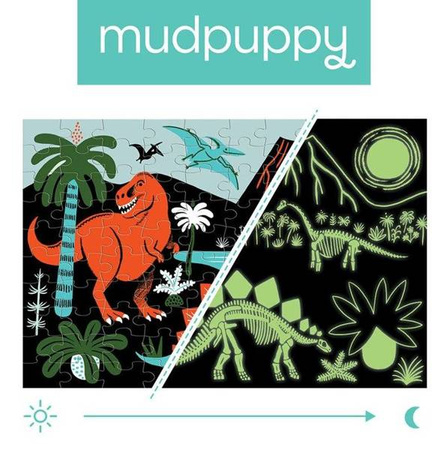Mudpuppy – Puzzle świecące w ciemności Dinozaury 100 elementów 5+
