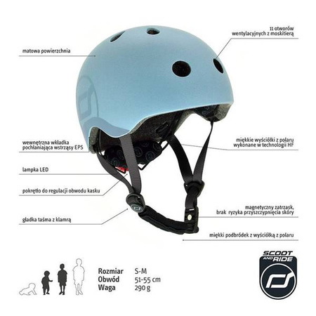 Scootandride Kask Dla Dzieci S-M Steel