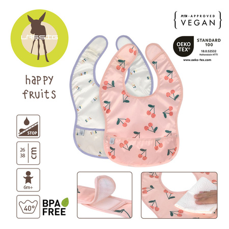 Lassig Zestaw śliniaków wodoodpornych 2szt. 6m+ Happy Fruits Cherry