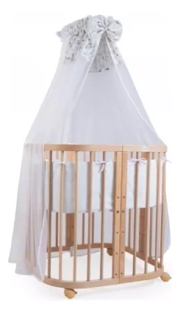 Waldin Wyposażenie do Łóżeczka 7w1 Biały / Sówki