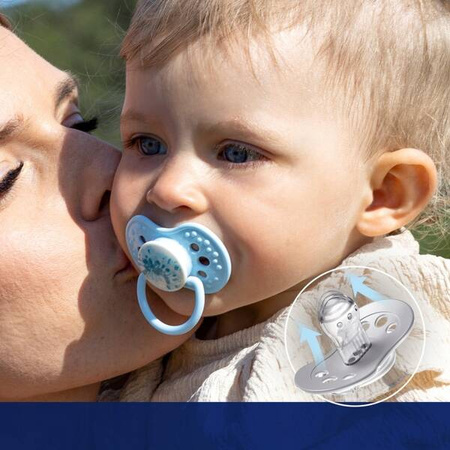 Lovi Smoczek Silikonowy Dynamiczny 18m+ 2 szt Tie Dye Blue 22/920boy