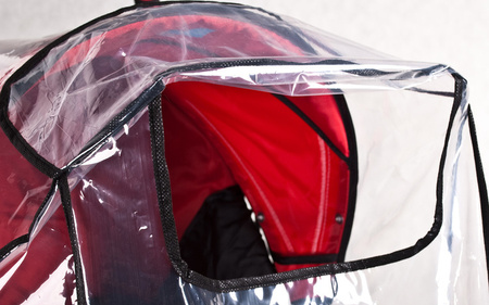 Caretero Uniwersalna Folia Przeciwdeszczowa z Przekładaną Rączką na Wózek Spacerowy