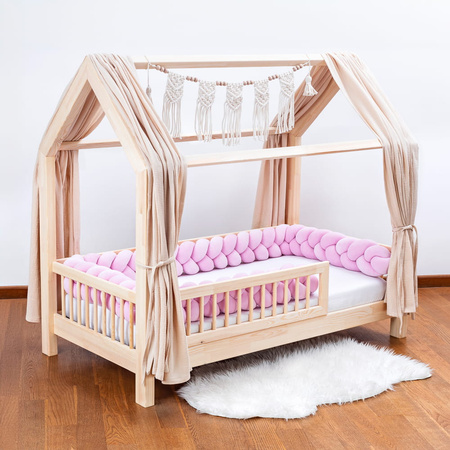 SenLove Ochraniacz do Łóżeczka Warkocz 320 cm Różowy